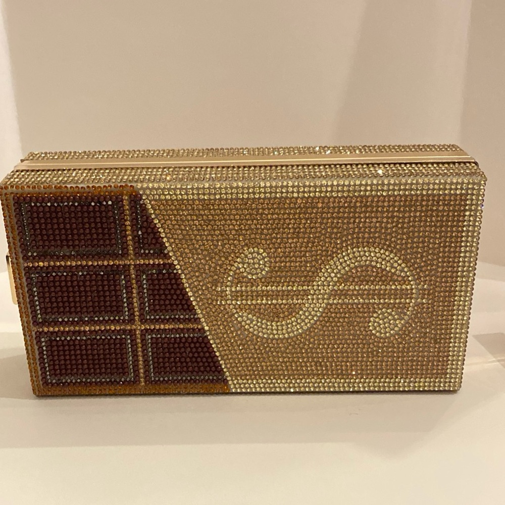 Vegan Dollar Sign Rhinestone Clutch NWT